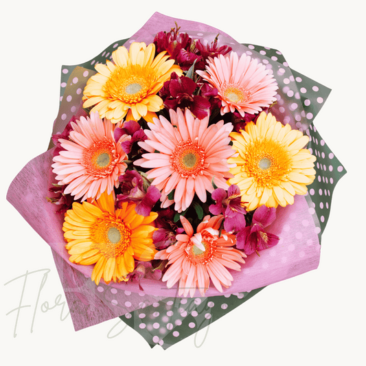 Ramo de 8 gerberas en lindo papel